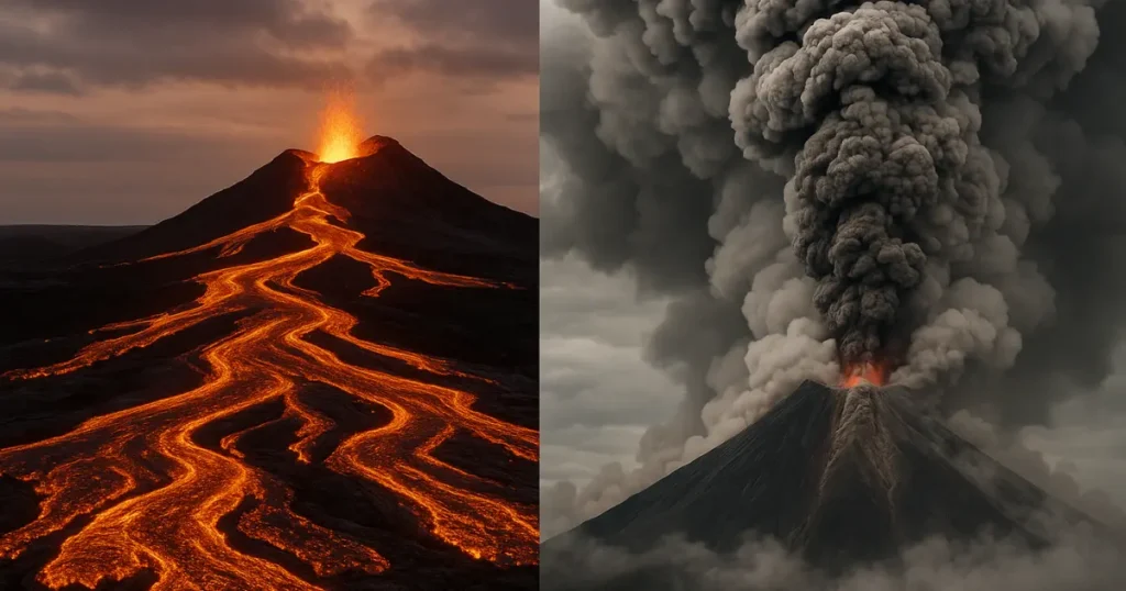 volcan effusif et explosif