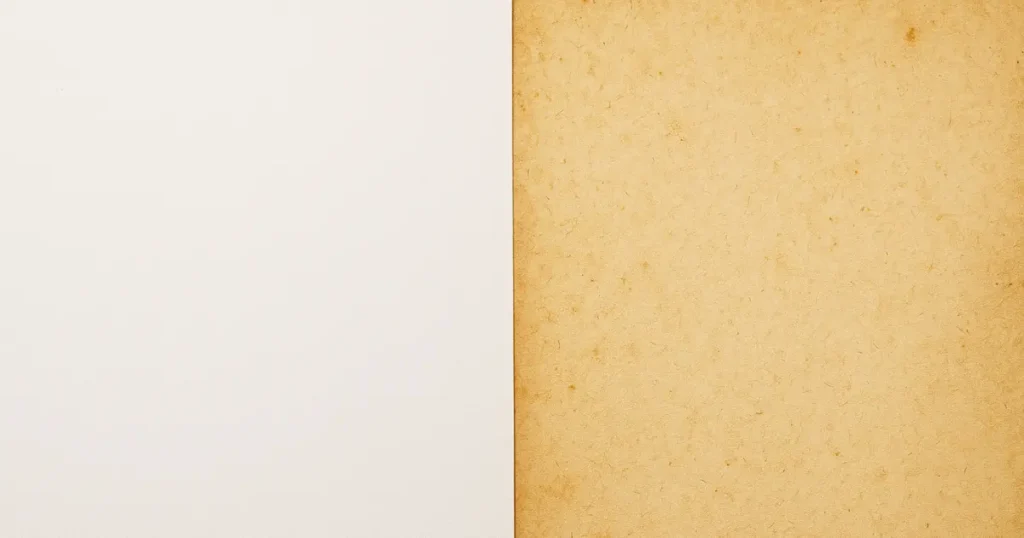 Jaunissement du papier par vieillissement