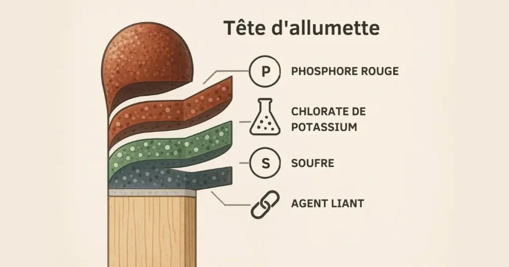 Composition d’une allumette de sûreté